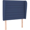 Image de vidaXL Tête de lit avec oreilles bleu 83x23x118/128 cm Tissu