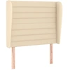 Image de vidaXL Tête de lit avec oreilles Crème 93x23x118/128 cm Tissu
