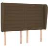 Image de vidaXL Tête de lit avec oreilles brun foncé 147x23x118/128 cm Tissu