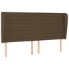 Image de vidaXL Tête de lit avec oreilles brun foncé 203x23x118/128 cm Tissu