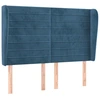 Image de vidaXL Tête de lit avec oreilles bleu foncé 147x23x118/128 cm velours