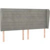 Image de vidaXL Tête de lit avec oreilles gris clair 163x23x118/128 cm velours