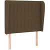 Image de vidaXL Tête de lit avec oreilles brun foncé 93x23x118/128 cm Tissu