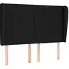 Image de vidaXL Tête de lit avec oreilles noir 147x23x118/128 cm Tissu