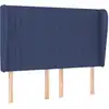 Image de vidaXL Tête de lit avec oreilles bleu 147x23x118/128 cm Tissu