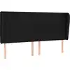 Image de vidaXL T  te de lit avec oreilles noir 163x23x118/128 cm Tissu
