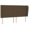 Image de vidaXL Tête de lit avec oreilles brun foncé 163x23x118/128 cm Tissu