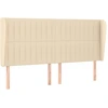 Image de vidaXL Tête de lit avec oreilles Crème 203x23x118/128 cm Tissu