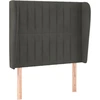 Image de vidaXL Tête de lit avec oreilles gris foncé 93x23x118/128 cm velours