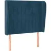 Image de vidaXL Tête de lit avec oreilles bleu foncé 93x23x118/128 cm velours