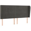 Image de vidaXL Tête de lit avec oreilles gris foncé 163x23x118/128 cm velours