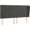 Image de vidaXL Tête de lit avec oreilles gris foncé 183x23x118/128 cm velours