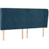 Image de vidaXL Tête de lit avec oreilles bleu foncé 203x23x118/128 cm velours