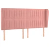 Image de vidaXL Tête de lit avec oreilles rose 203x23x118/128 cm velours
