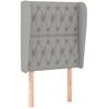 Image de vidaXL Tête de lit avec oreilles gris clair 83x23x118/128 cm Tissu