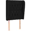 Image de vidaXL Tête de lit avec oreilles Noir 83x23x118/128 cm Tissu