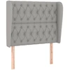 Image de vidaXL Tête de lit avec oreilles gris clair 93x23x118/128 cm Tissu