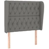Image de vidaXL Tête de lit avec oreilles gris foncé 103x23x118/128 cm Tissu