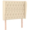 Image de vidaXL Tête de lit avec oreilles Crème 103x23x118/128 cm Tissu