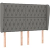 Image de vidaXL Tête de lit avec oreilles gris foncé 147x23x118/128 cm Tissu