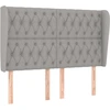 Image de vidaXL Tête de lit avec oreilles gris clair 163x23x118/128 cm Tissu