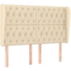 Image de vidaXL Tête de lit avec oreilles Crème 163x23x118/128 cm Tissu