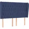 Image de vidaXL Tête de lit avec oreilles bleu 163x23x118/128 cm Tissu