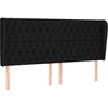 Image de vidaXL Tête de lit avec oreilles Noir 183x23x118/128 cm Tissu
