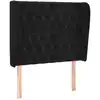 Image de vidaXL Tête de lit avec oreilles noir 93x23x118/128 cm velours