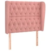 Image de vidaXL Tête de lit avec oreilles rose 93x23x118/128 cm velours