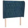 Image de vidaXL Tête de lit avec oreilles bleu foncé 103x23x118/128 cm velours