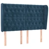 Image de vidaXL Tête de lit avec oreilles bleu foncé 147x23x118/128 cm velours