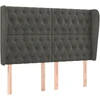 Image de vidaXL Tête de lit avec oreilles gris foncé 163x23x118/128 cm velours