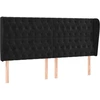 Image de vidaXL Tête de lit avec oreilles noir 183x23x118/128 cm velours