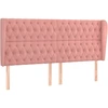 Image de vidaXL Tête de lit avec oreilles rose 183x23x118/128 cm velours