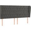 Image de vidaXL Tête de lit avec oreilles gris foncé 203x23x118/128 cm velours
