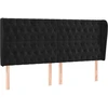 Image de vidaXL Tête de lit avec oreilles noir 203x23x118/128 cm velours