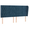 Image de vidaXL Tête de lit avec oreilles bleu foncé 203x23x118/128 cm velours
