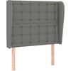 Image de vidaXL Tête de lit avec oreilles gris foncé 83x23x118/128 cm Tissu