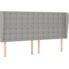 Image de vidaXL Tête de lit avec oreilles gris clair 163x23x118/128 cm Tissu