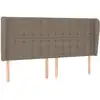 Image de vidaXL Tête de lit avec oreilles taupe 163x23x118/128 cm Tissu