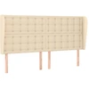 Image de vidaXL Tête de lit avec oreilles Crème 163x23x118/128 cm Tissu