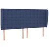 Image de vidaXL Tête de lit avec oreilles bleu 163x23x118/128 cm Tissu