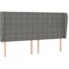 Image de vidaXL Tête de lit avec oreilles gris foncé 203x23x118/128 cm Tissu