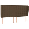 Image de vidaXL Tête de lit avec oreilles brun foncé 203x23x118/128 cm Tissu