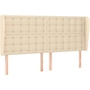 Image de vidaXL Tête de lit avec oreilles Crème 203x23x118/128 cm Tissu
