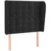 Image de vidaXL Tête de lit avec oreilles noir 93x23x118/128 cm velours