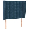 Image de vidaXL Tête de lit avec oreilles bleu foncé 103x23x118/128 cm velours