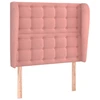 Image de vidaXL Tête de lit avec oreilles rose 103x23x118/128 cm velours