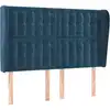 Image de vidaXL Tête de lit avec oreilles bleu foncé 147x23x118/128 cm velours